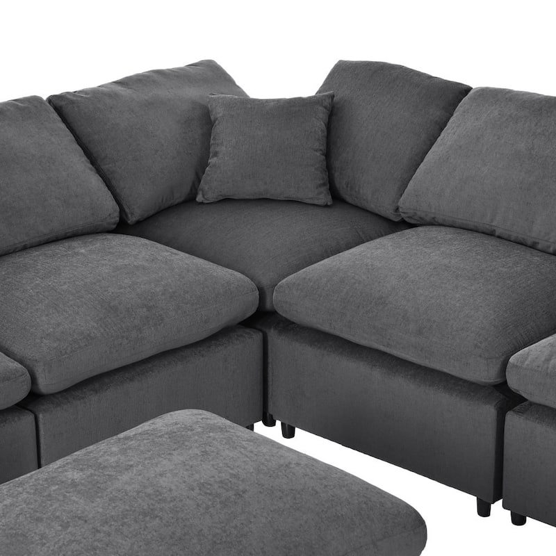 Oversized Modular Sectional Sofa with Ottoman L Shaped Corner Sectional for Living Room