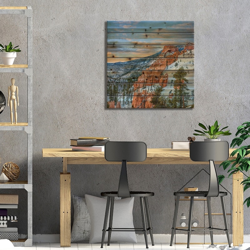 Hoodoos In Winter, Bryce Canyon National Park, Utah Print On Wood by Tim Fitzharris - Multi-Color