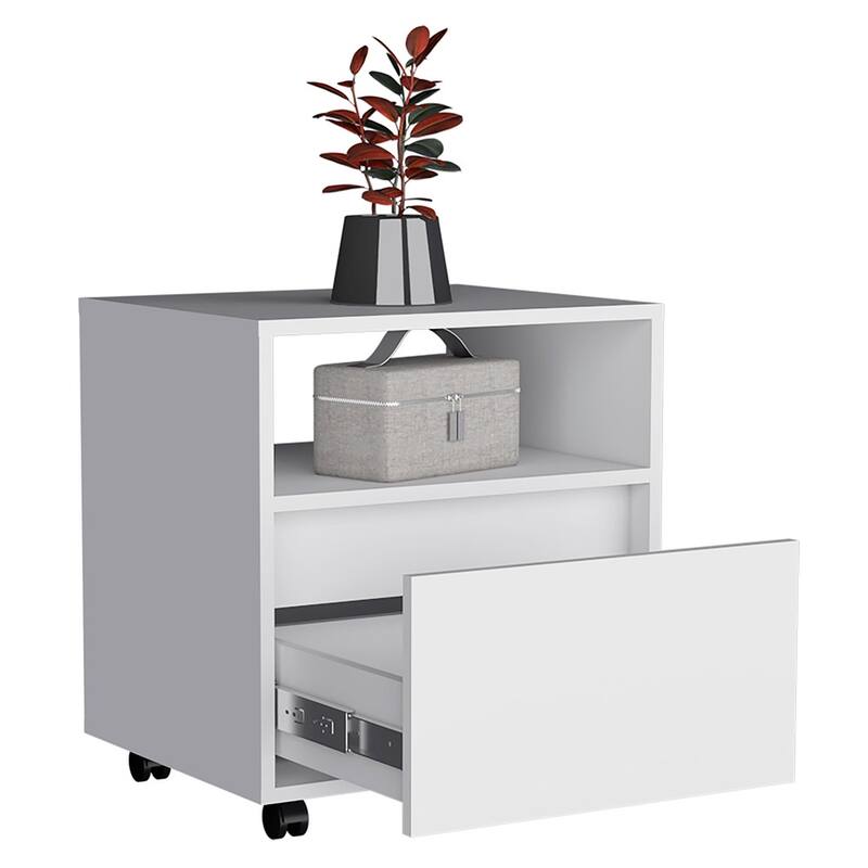 One Drawer Nightstand, White Finish, Perfect Size for Any Room