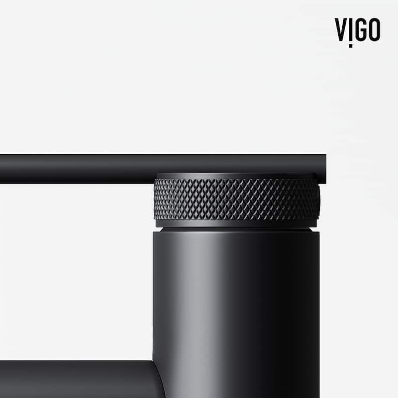 VIGO Sterling 7" H Single Handle Single Hole Bathroom Faucet - Without Extras - Matte Black