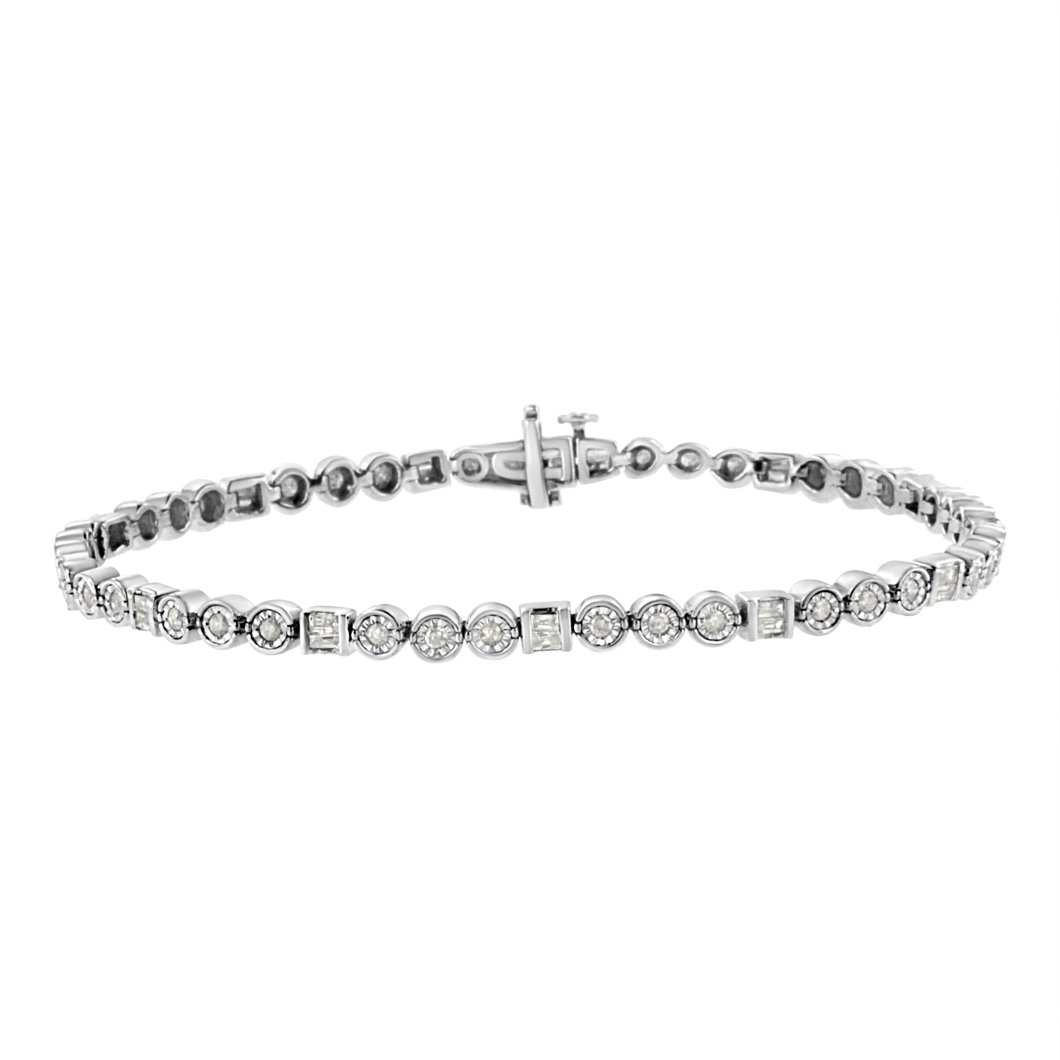 Solid .925 Sterling Silver Rhodium-plated & Ruby Heart Bracelet 7.25 inches Solid .925 Sterling Silver Rhodium-plated & Ruby Heart Bracelet 7.25 inches