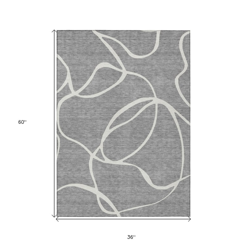 HomeRoots Abstract Transitional Rectangle Outdoor Rug