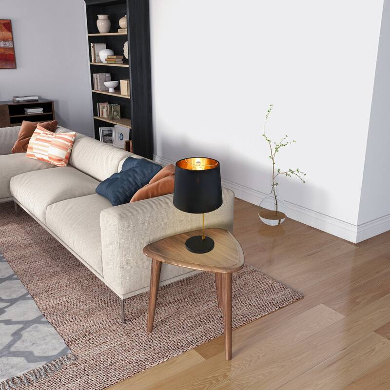 Modern Stylish Desk Lamp, Easy To Install, Used for Bedside Table Lamp, Table Lamp - Black Outer and Gold Inner 110~120V