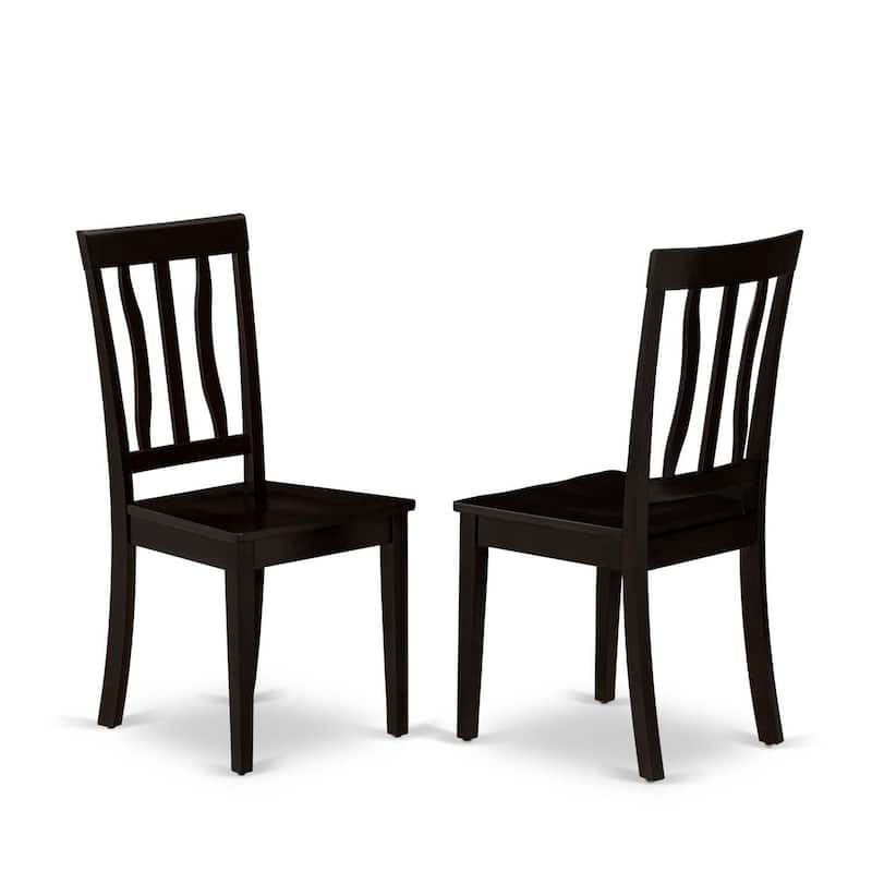 Antique Dining Chair Wood Seat Buttermilk Cherry Finish Kitchen Accent Chair