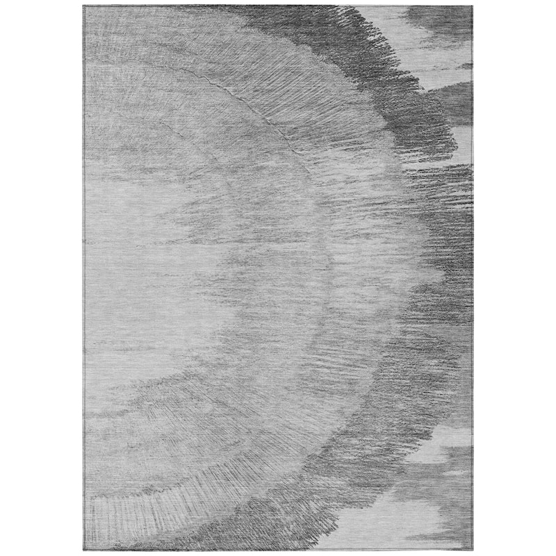 Machine Washable Indoor/ Outdoor Chantille Modern Burst Rug
