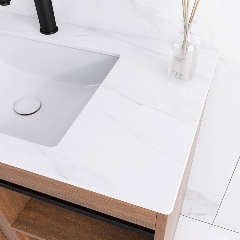 36" Freestanding Bathroom Vanity with Ceramic Sink - 35.83'' x 18.9'' x 33.46''