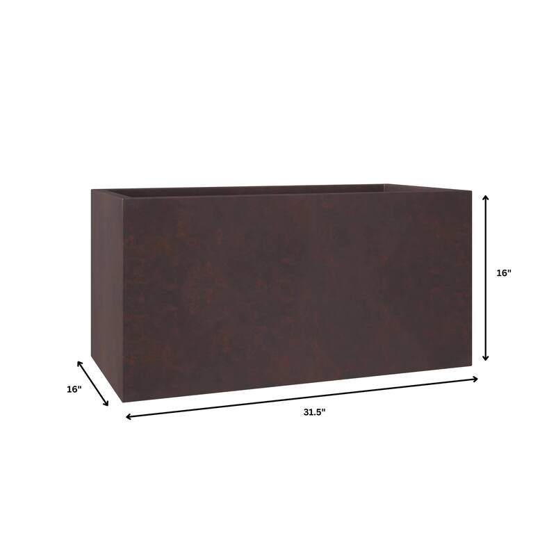 Bloom 3-Piece Rectangular Fiberstone and MGO Clay Planter Pot Set