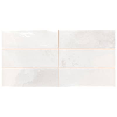 Merola Tile Kings Luxe Tradition Brick White 7-7/8" x 15-3/4" Ceramic Wall Tile