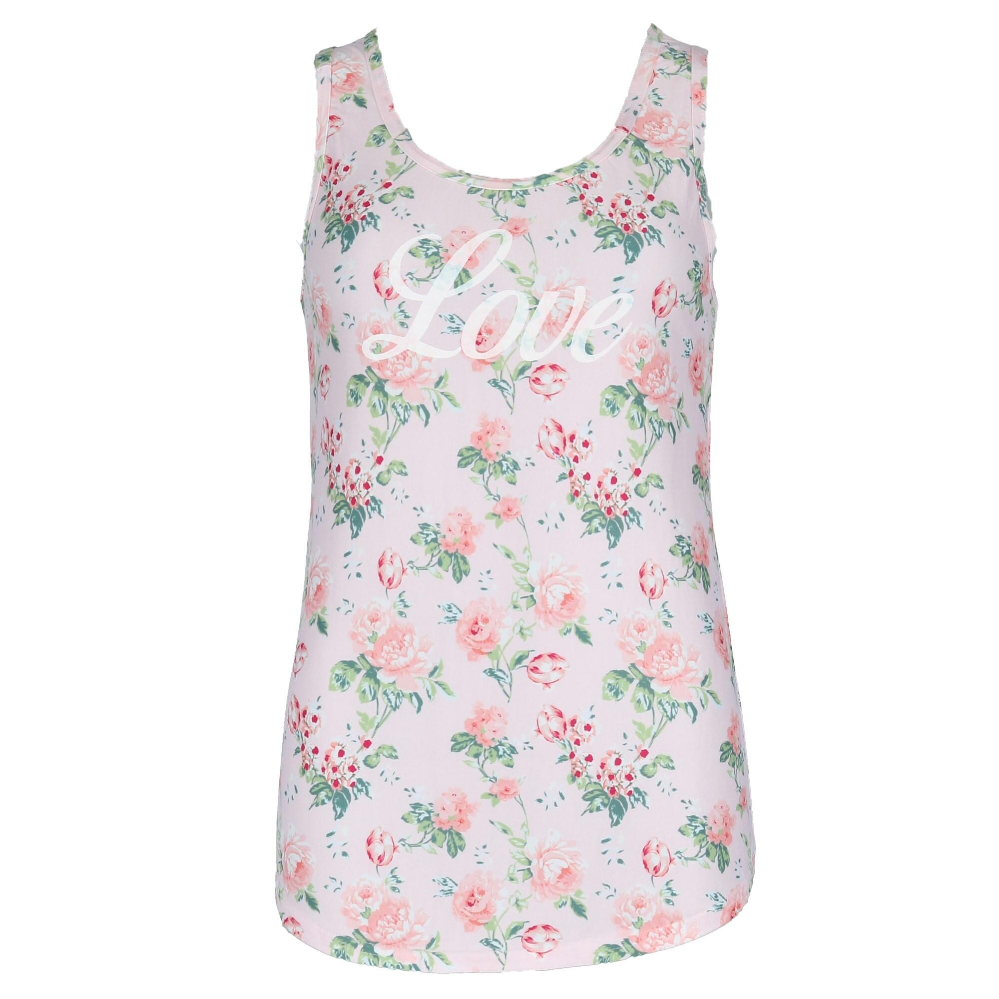 Shop Sag Harbor Women S Plus Size Floral Tank And Short Pajamas