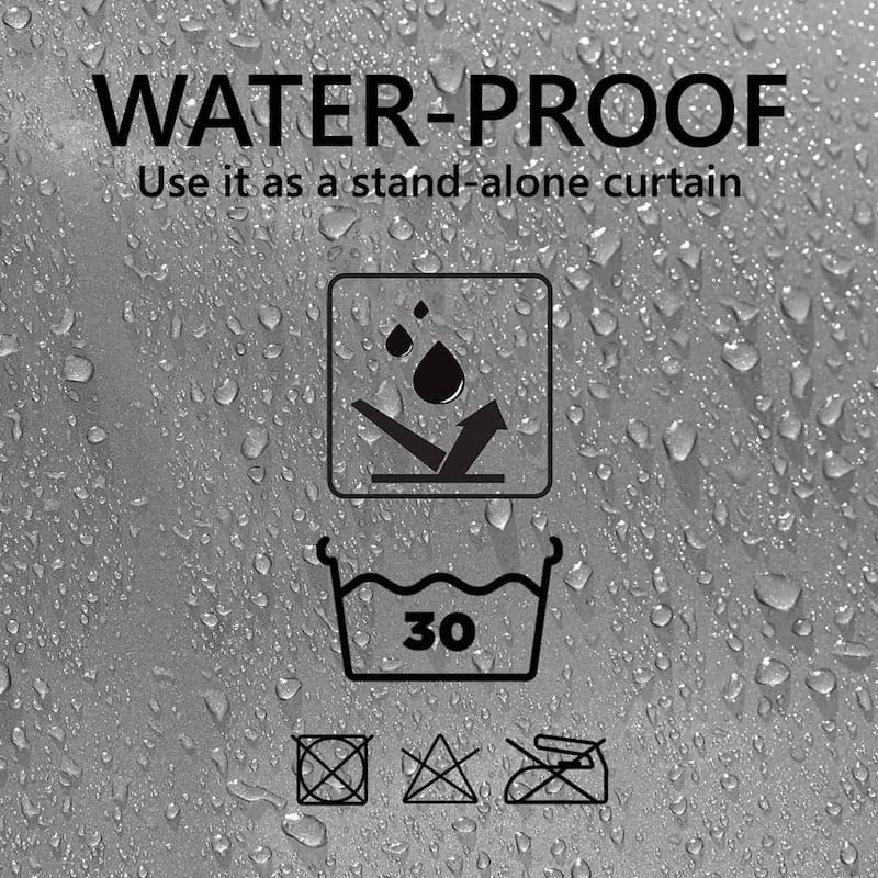 Extra Long Shower Curtain Polyester Hook Less Cubic 79"L x 71"W