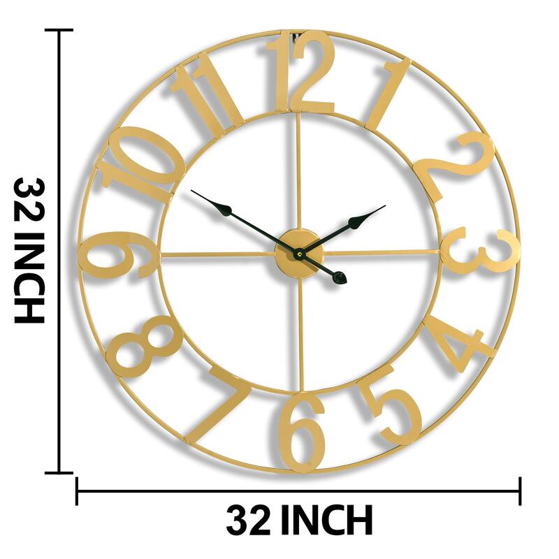 Sorbus Large Wall Clock 32" - Battery Operated Analog Large Clock (Black)