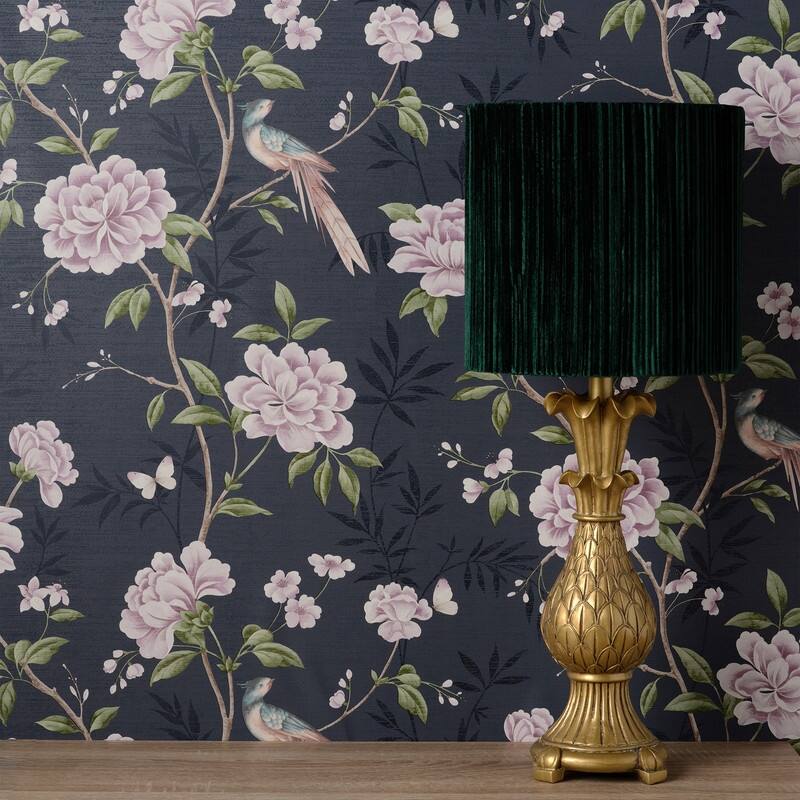 Fine Decor Akina Navy Floral Wallpaper