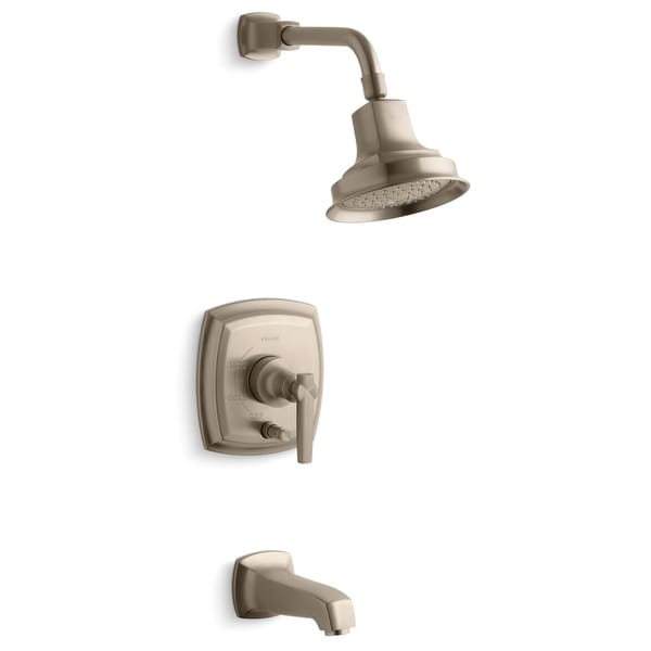 Kohler K-T16233-4 Margaux Rite-Temp Pressure Balanced Bath and Shower Faucet Trim with Push-button Diverter and Lever Handle
