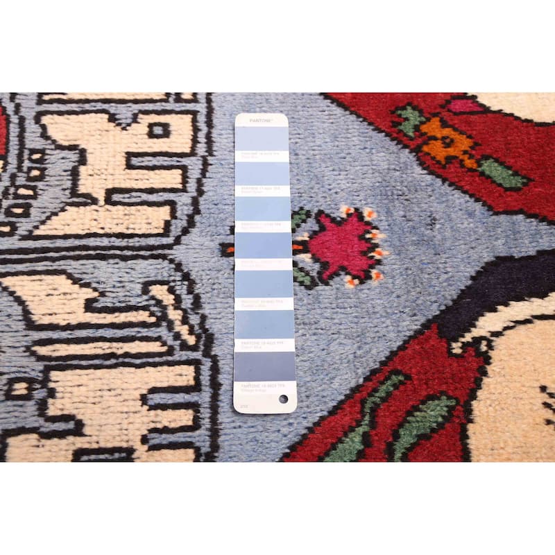 ECARPETGALLERY Hand-knotted Teimani Light Denim Blue Wool Rug - 2'11 x 5'9