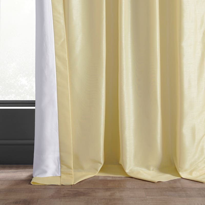 Exclusive Fabrics Vintage Textured Faux Dupioni Silk Room Darkening Curtains (1 Panel)