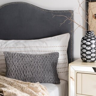 SAFAVIEH Caine Grey Ruched 12 x 20-inch Decorative Pillow