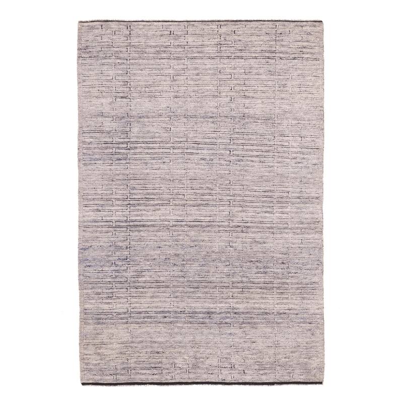 ECARPETGALLERY Hand-knotted Tangier Grey Wool Rug - 5'3 x 7'10