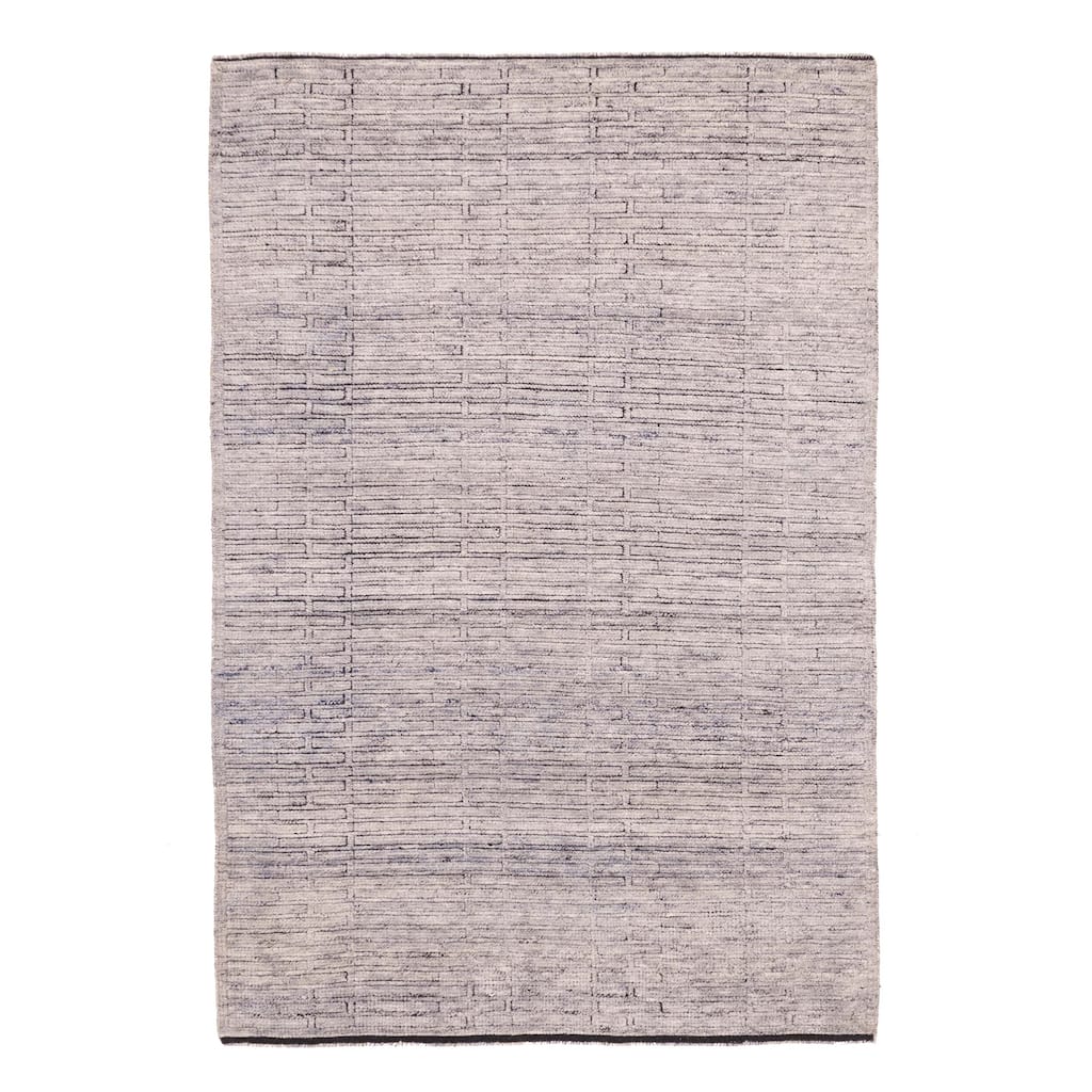 ECARPETGALLERY Hand-knotted Tangier Grey Wool Rug - 5'3 x 7'10