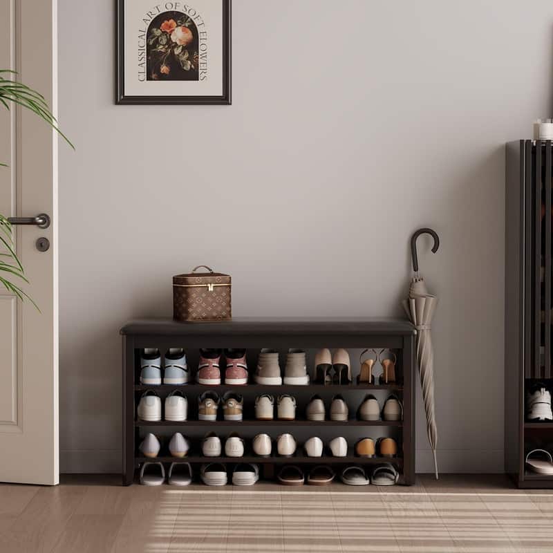 3 Tiers Shoe Storage Bench - 11.81"D x 39.4"W x 20.47"H