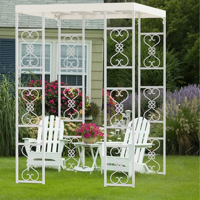 Metal Wedding Ceremony Stand Garden Plant Arbor Trellis Gazebo with Removable Cover
