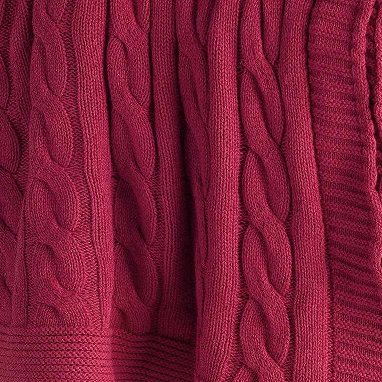 Rizzy Home Cable Knit Sweater Throw - Red
