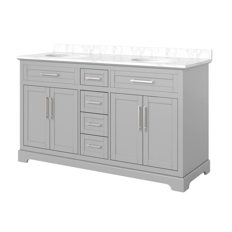 Bathroom Vanity with Marble Top and Sink