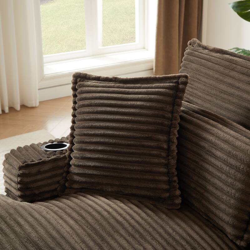 Rossetta 47'' Modern Comfortable Unique Cushion Design Cushioned Compression Corduroy Sofa with Spacious Depth