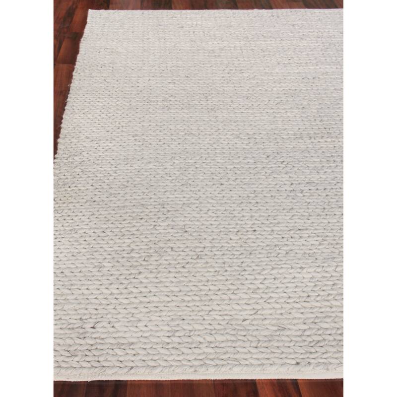 EXQUISITE RUGS Arlow Handwoven Polyester/Cotton Light Grey Area Rug.