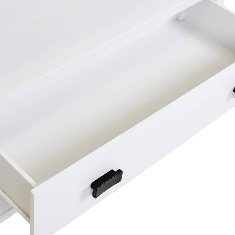 Handmade Wood 2-Drawer Nightstand with Open Shelf by East at Main