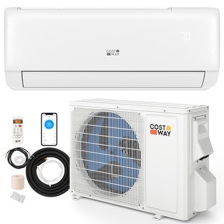 Costway 12000BTU Wifi Enabled Mini Split AC 22 SEER2115V Inverter Air ...
