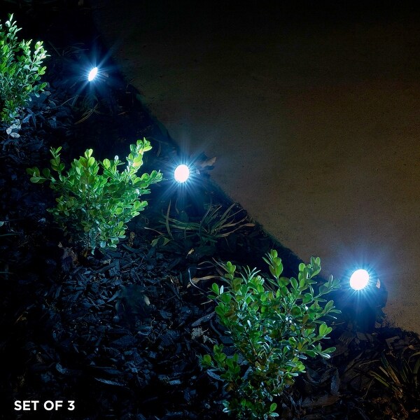Alpine Corporation Set of 3 Multicolor Outdoor LED Lights for Water Features and Garden - BLACK