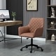 preview thumbnail 6 of 6, Home Office Chairs with Microfiber Cloth, 360° Swivel Upholstered Vanity Chairs, Computer Desk Chair with Armrests and Wheels