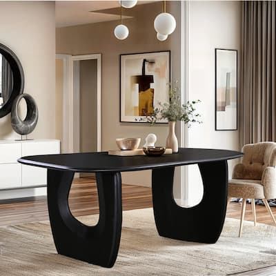 Azura 87 in. Black Wood Dining Table