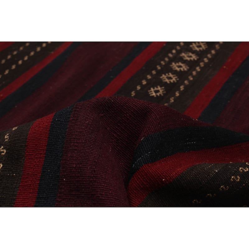 ECARPETGALLERY Flat-Weave Shirvan Red Wool Kilim - 4'8 x 14'5
