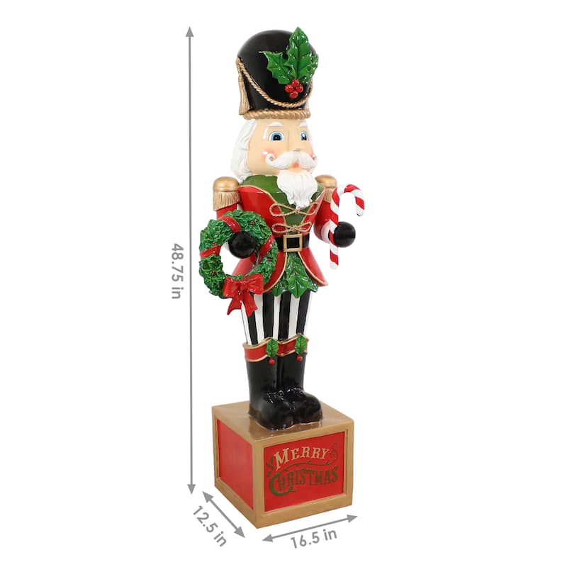 Karl the Christmas Nutcracker Indoor/Outdoor Statue - 48-Inch