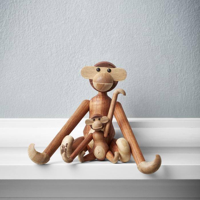 Kay Bojesen Monkey, Teak/Limba, Mini - H: 3.7"