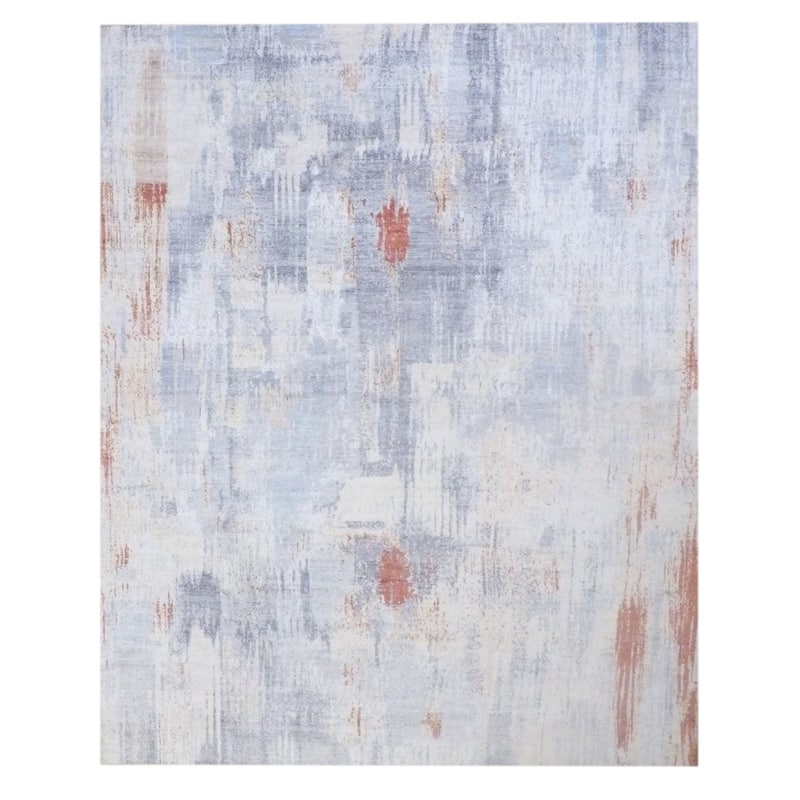 Wahi Rugs Abstract Silk Oxidized Mosaic Design 8'0"x10'0" Hand-knotted Rug - 8' x 10'