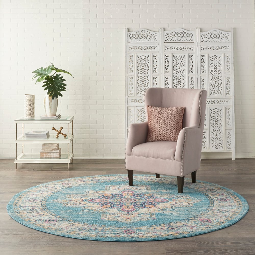 Porch & Den Dobbin Vintage Persian Medallion Farmhouse Area Rug