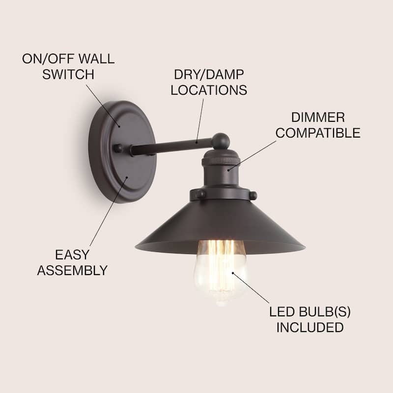 Florence Metal Shade Sconce, by JONATHAN Y