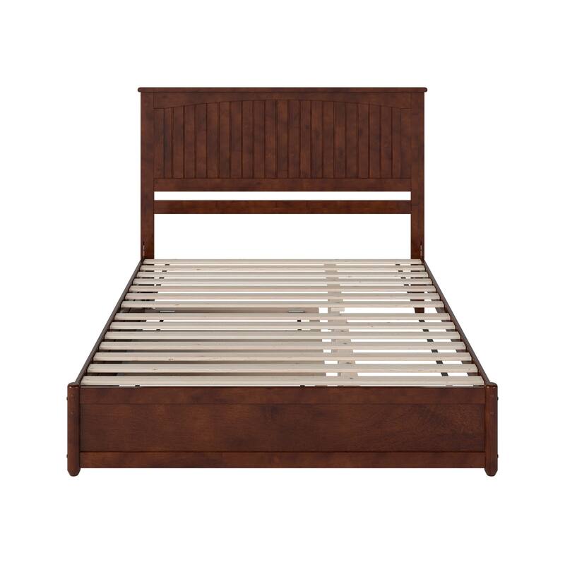Malta Platform Bed with Panel Footboard and Twin XL Trundle