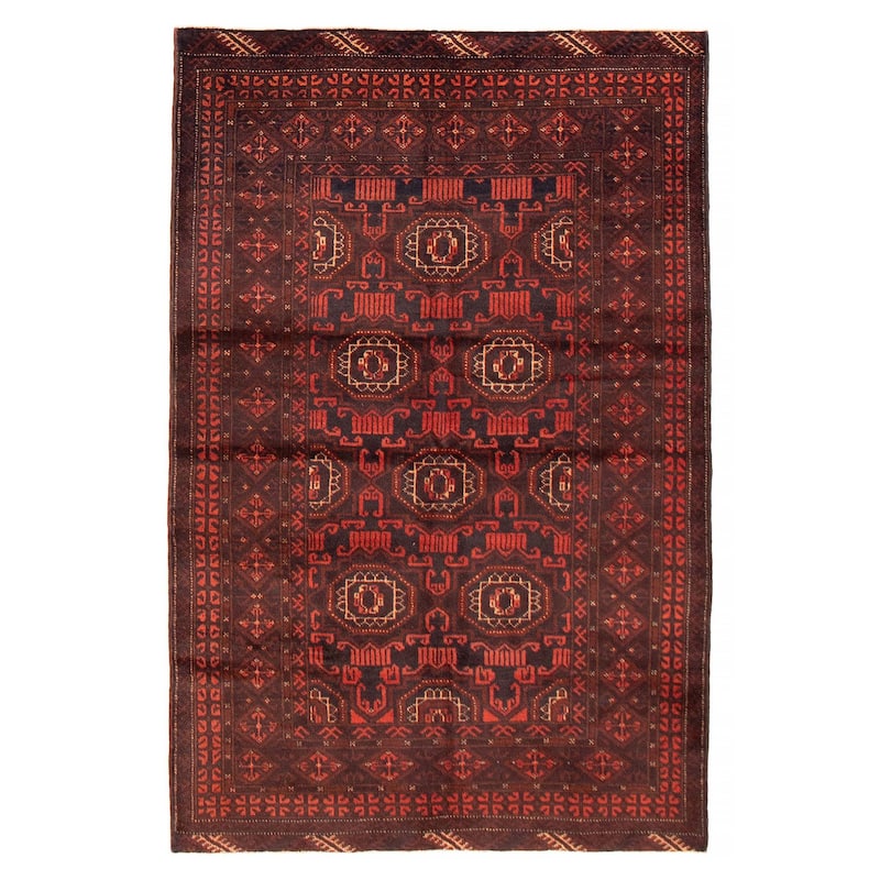Teimani Red Rug 3'10" x 6'3" - 3'10 x 6'3 - Red - 3'10 x 6'3