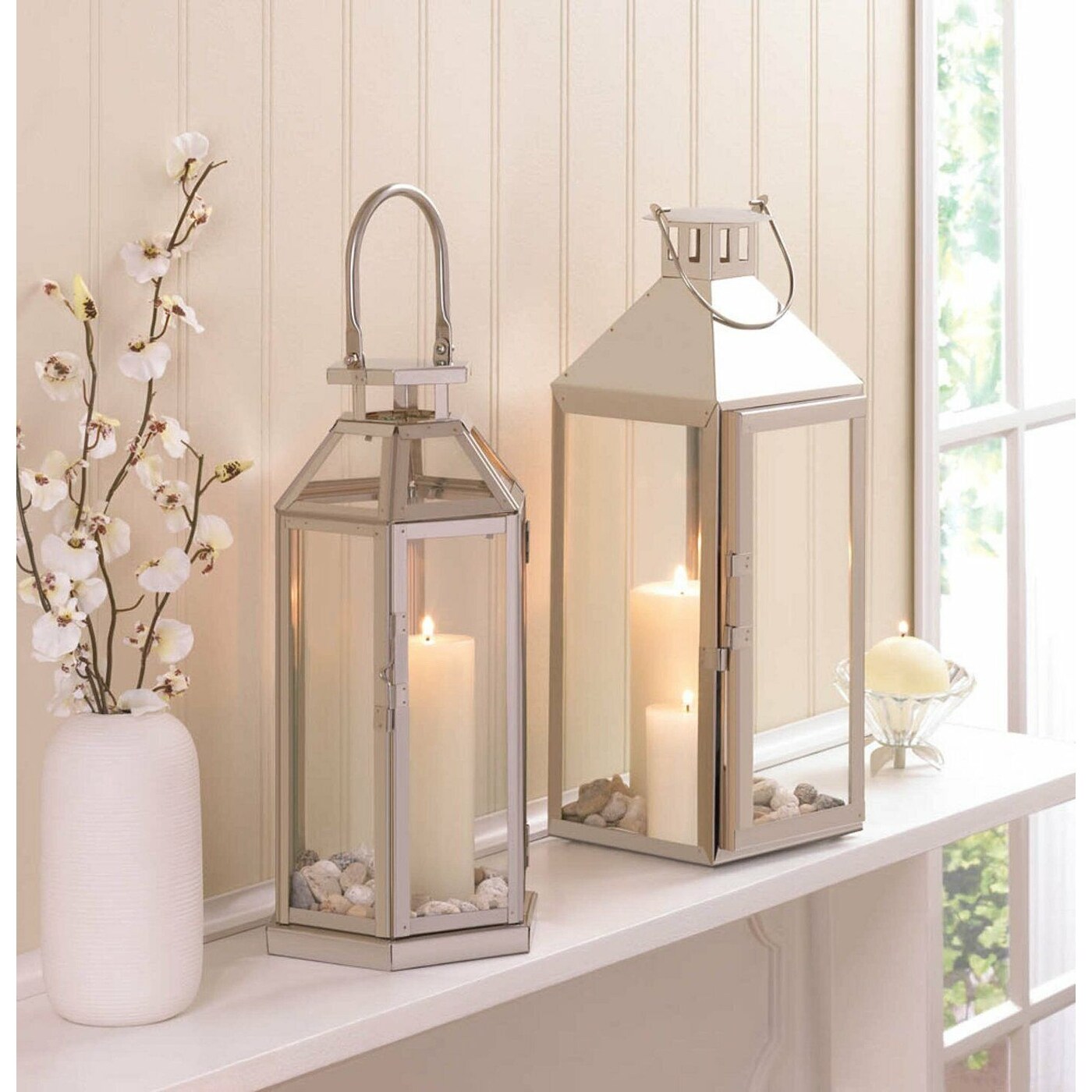 Silver hurricane lantern outlet