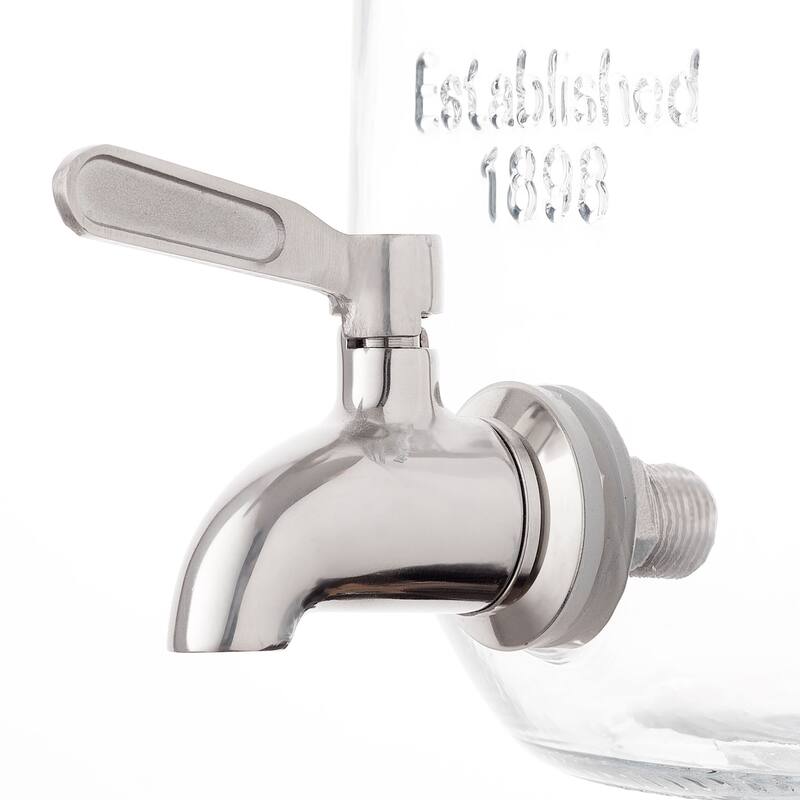 JoyJolt Glass Drink Dispenser with Spigot & Fruit Infuser - 1 Gallon - 8' x 11'