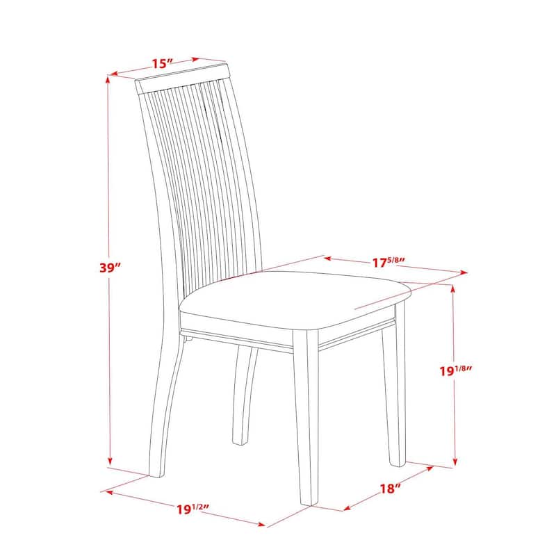 3Pc Dinette Set - Kitchen Table & 2 Dining Chairs - White Finish - Small Round Table