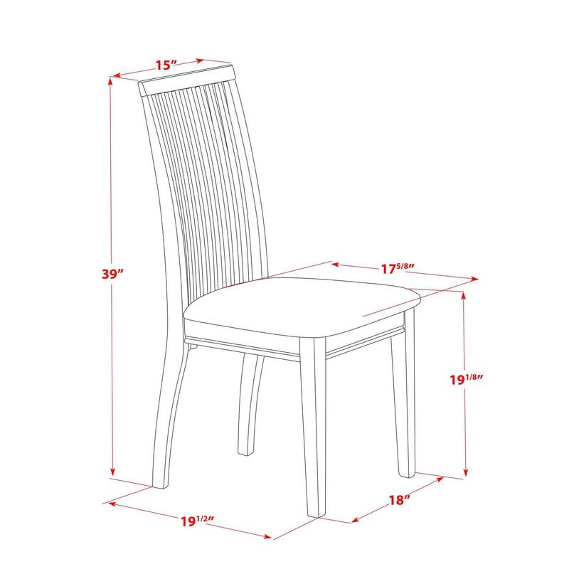 HomeStock 5-Piece Linen White Finish Solid Wood Top Dining table with 4 Chairs with Slat Back
