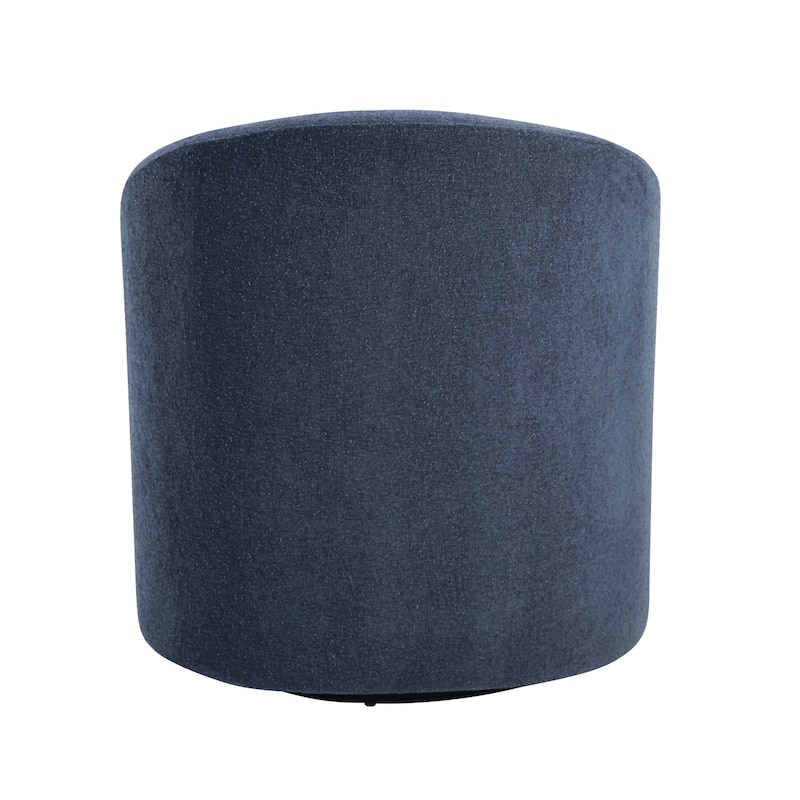 Boucle Swivel Barrel Chair, Round Upholstered Leisure Armchair, Reading Accent Chair with Curved Back & Metal Base