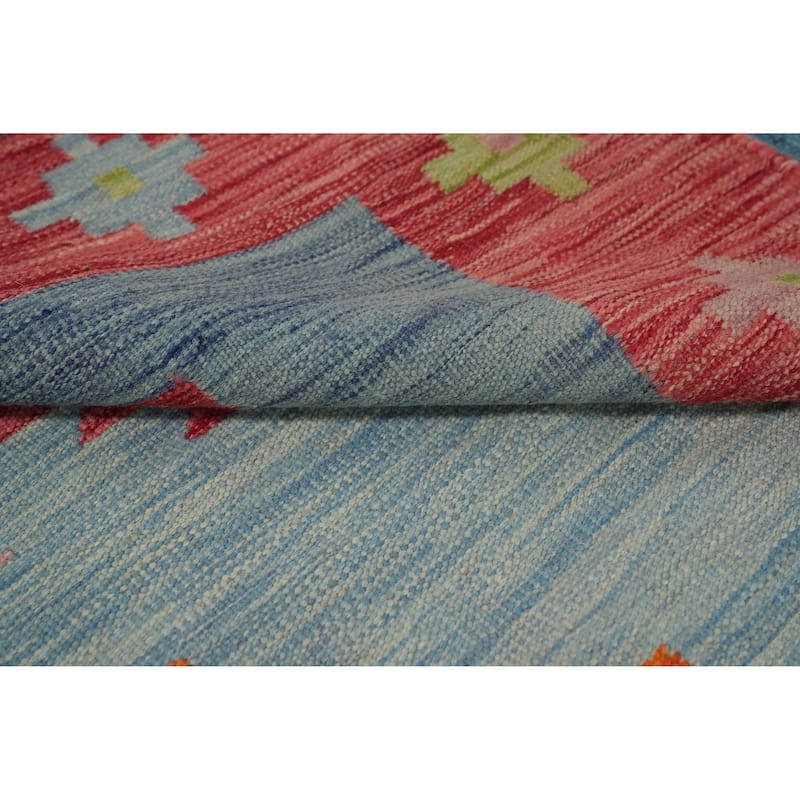 Hand Woven Southwestern Wool Multi-Colored Geometric Area Rug - 9' 9'' X 7' 10''