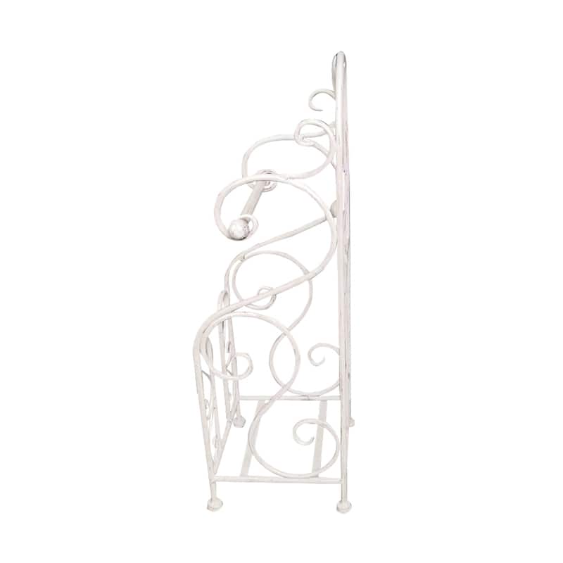 Noe Benzara Classic Free standing Metal Toilet Paper Holder, Off White - Off White