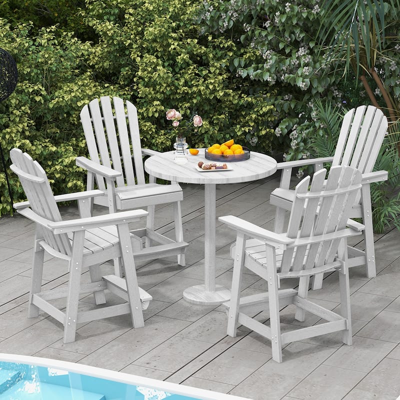 Costway 1/2/4 PCS Tall Bar Stool HDPE Patio Chair with Armrest