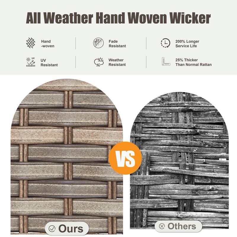 Pocassy Swivel Chair Table with Outdoor Ottoman Funiture Set.